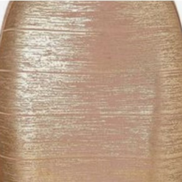 Gold Shimmer Bandage BodyCon Cocktail Dress - Picture 3 of 4